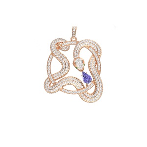 Подвеска из красного золота с фианитами