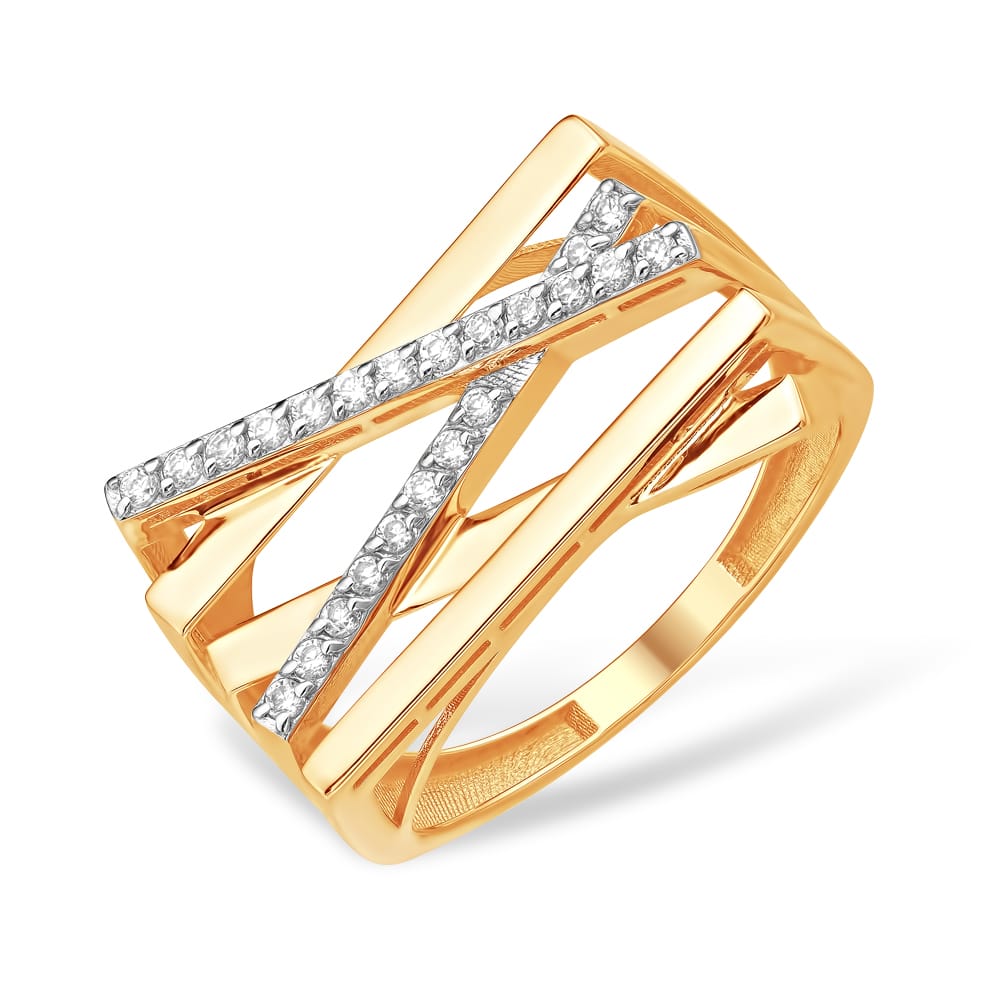 Ювелирное изделие - Кольцо из красного золота с фианитами в магазине Best-Gold 159374