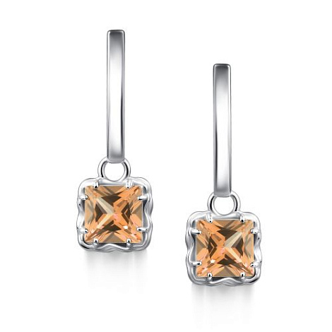 Серьги из серебра с морганитом