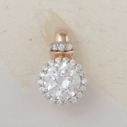 Подвеска из красного золота с фианитами