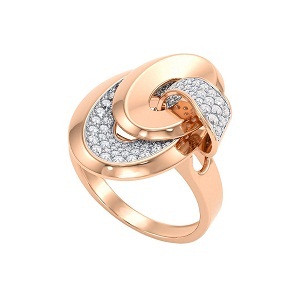 Ювелирное изделие - Кольцо из красного золота с фианитами в магазине Best-Gold 028526